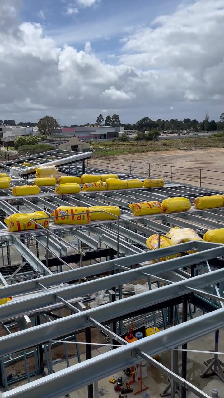 Roof framing and insulation during the Browns Road works