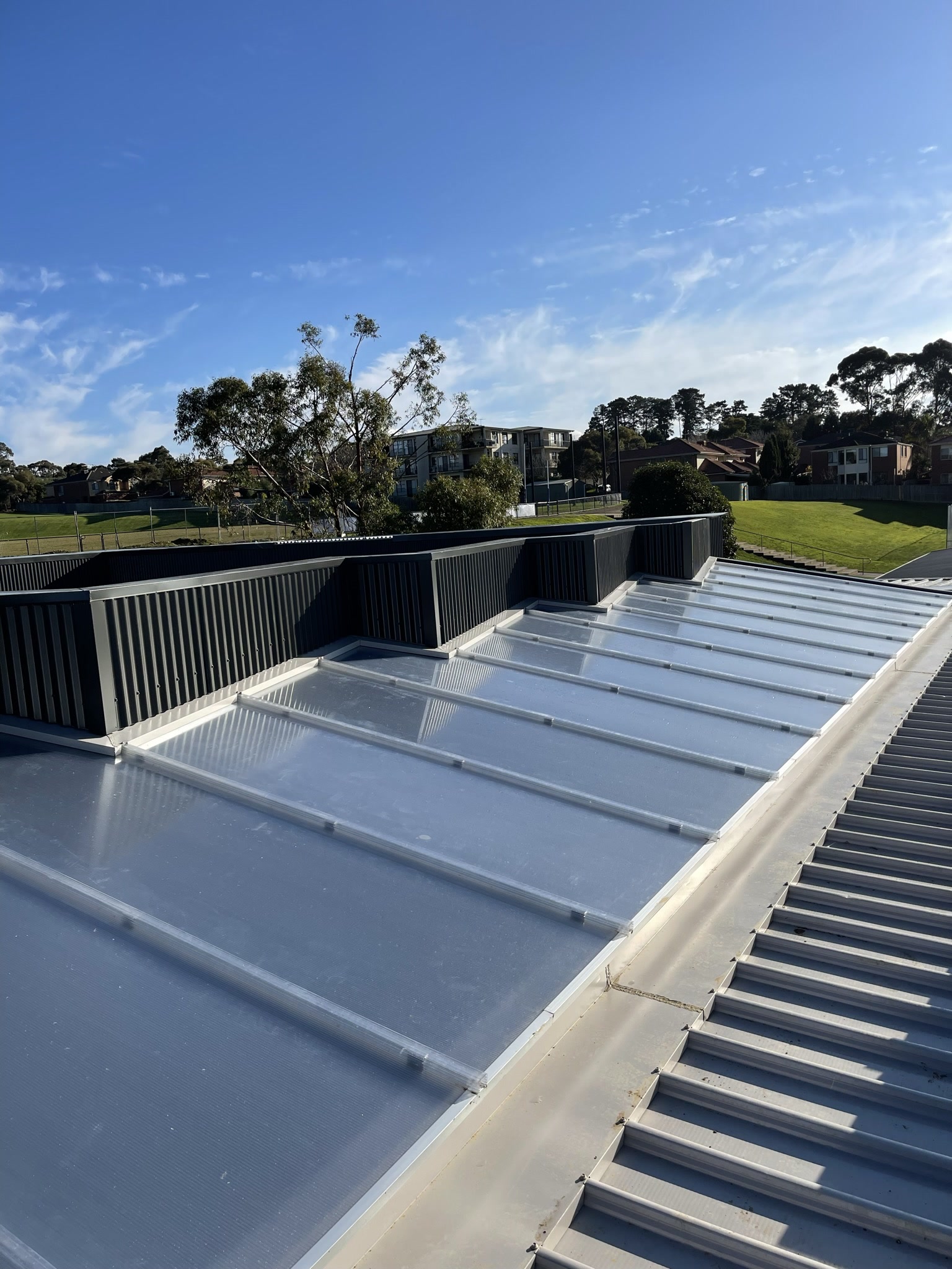 Standing-seam mansard cladding detail at Emmaus College