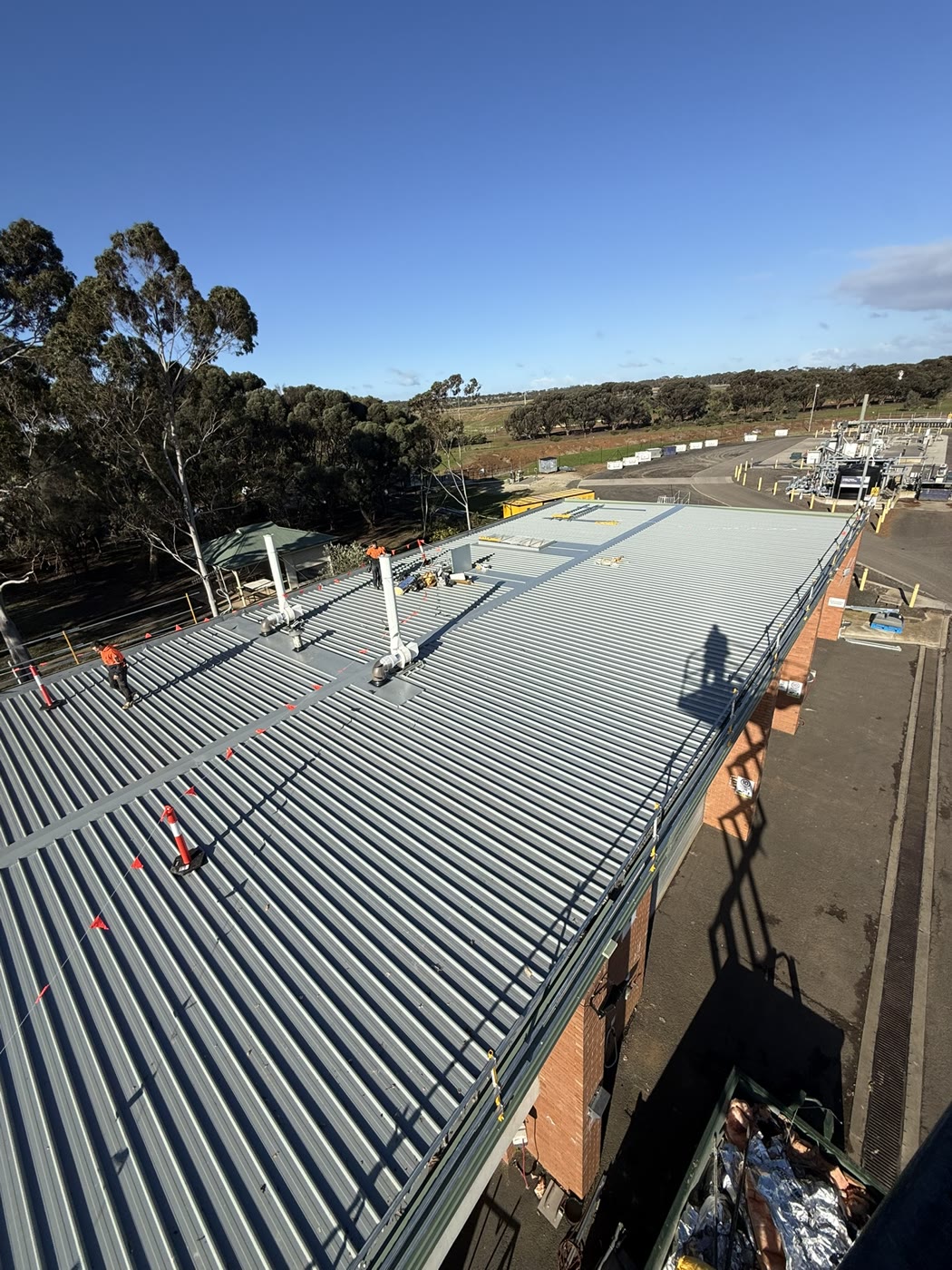 Completed Colorbond Ultra roof at the Melton Recycled Water Plant