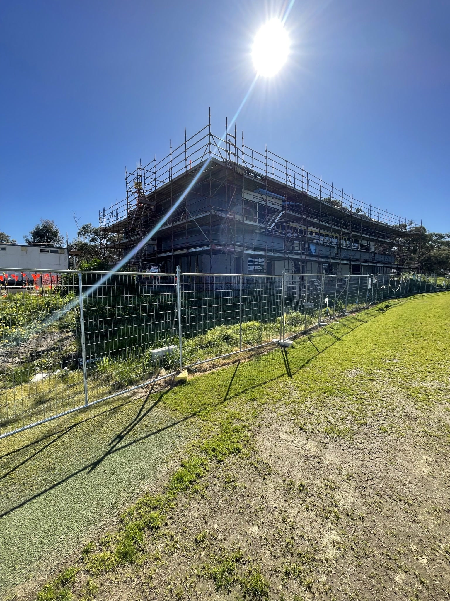 Interior structure during the Lloyd Park Pavilion build