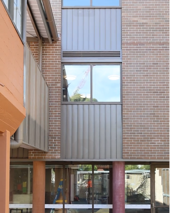 Lysaght Longline cladding detail at Richmond Primary School
