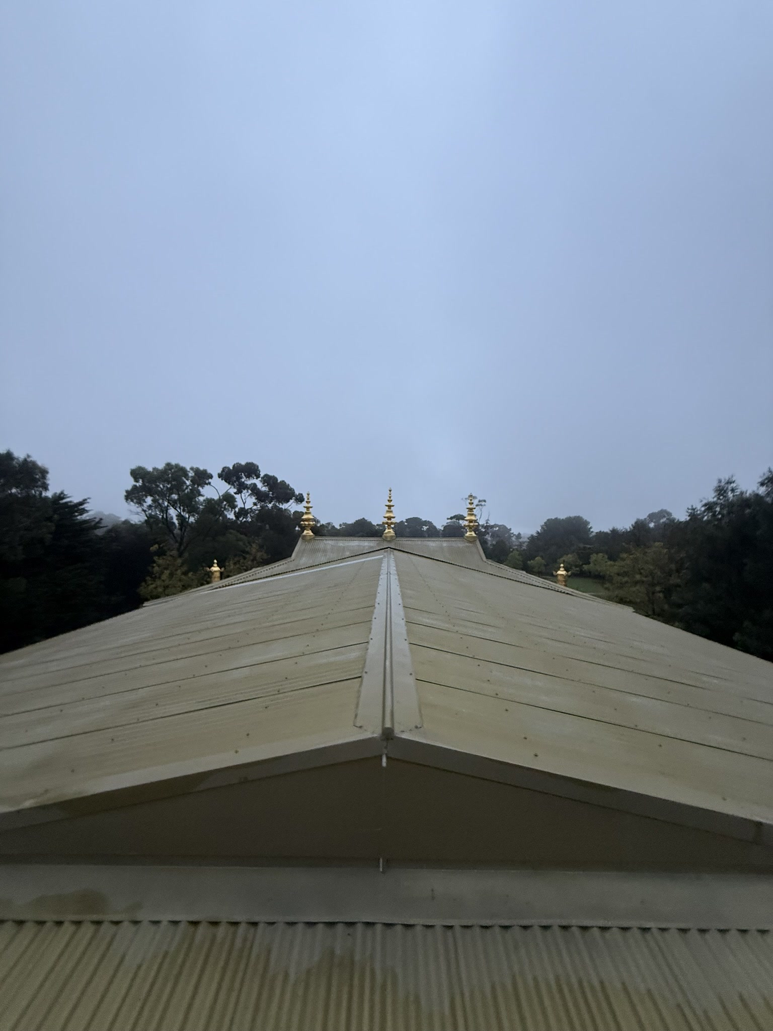 The temple roof before the re-roof works